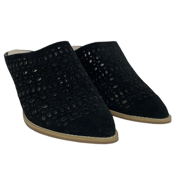 Seychelles Mule Women's 9.5 Black Cut Out Heels Shoes Pointed Toe - Picture 7 of 13